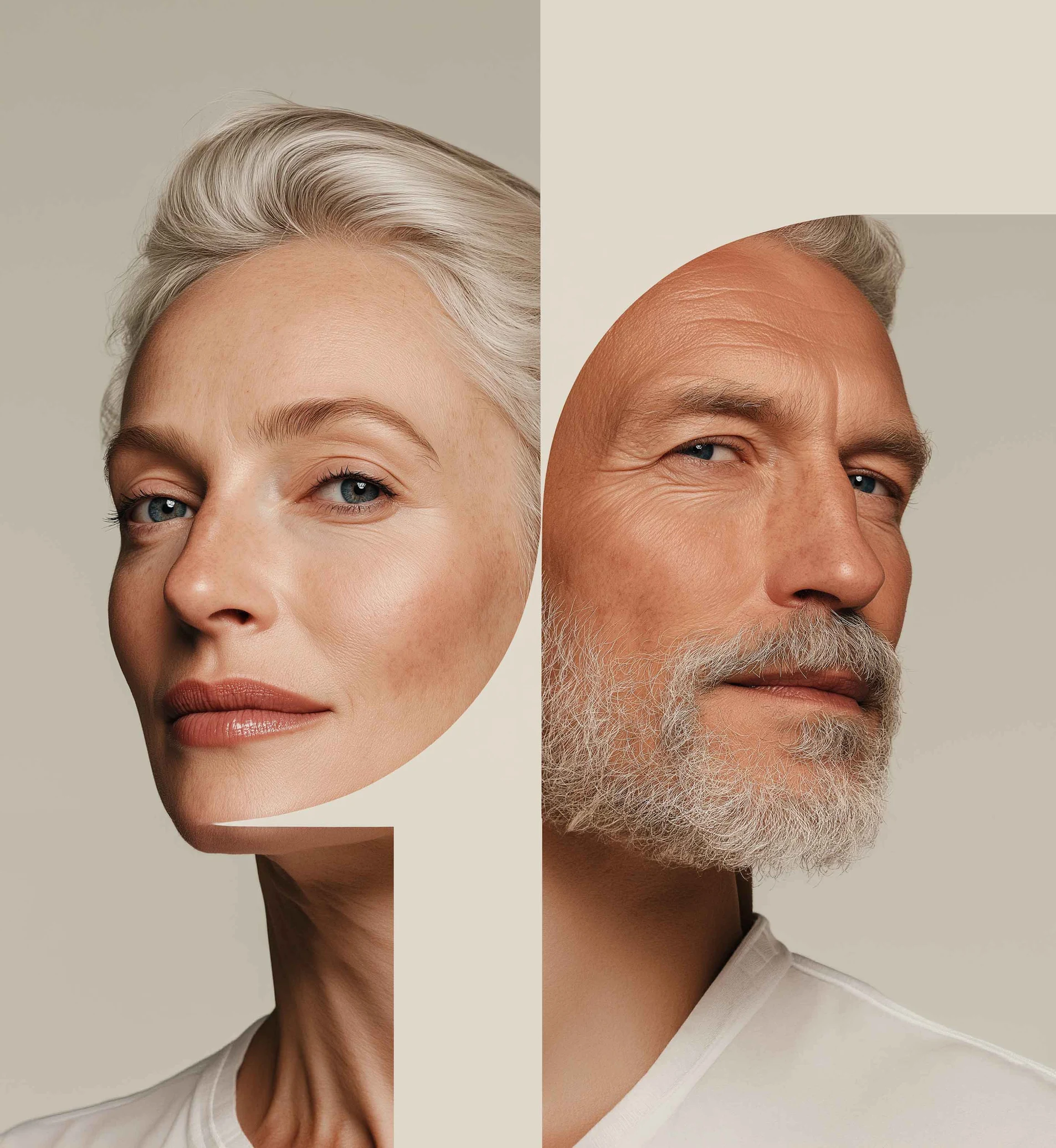 Couple with healthy, age-defying skin